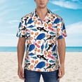 thumbnail image 4 of Balery Cute Sea Animals Print Men's Hawaiian Shirts Short Sleeve Beach Shirt Relaxed Fit Vacation Button Down Shirts-Small, 4 of 9