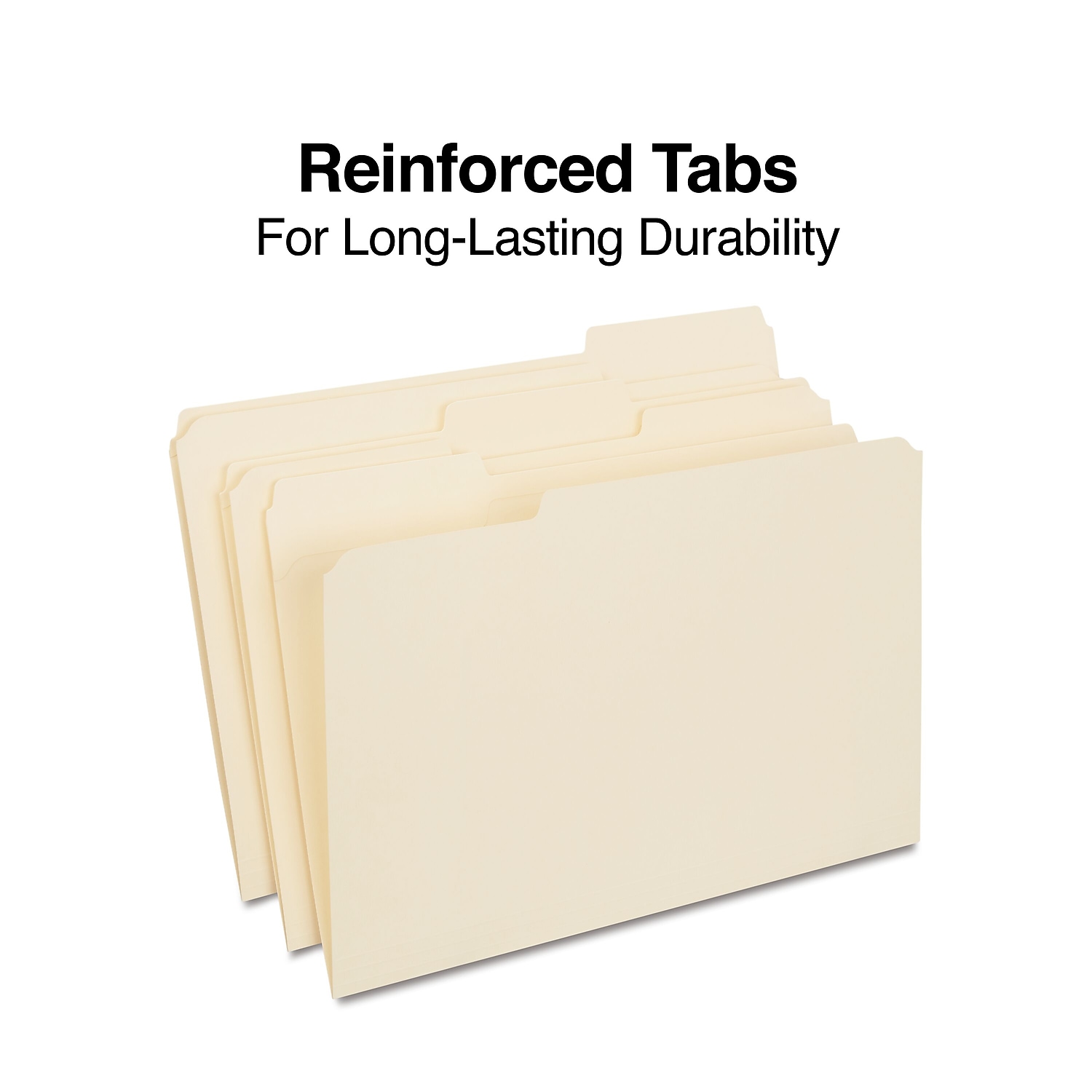 MyOfficeInnovations Manila File Folders w/ Reinforced Tabs 3 Tab Legal 100/Box 606814