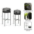 thumbnail image 2 of Kate and Laurel Paynter Modern Two-Piece Shallow Metal Plant Stand Set, 13 x 13 x 26, Black, Contemporary Decorative Staggered Plant Stands for Succulents and Low, Vining Plants, 2 of 7