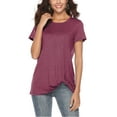 thumbnail image 5 of FAMITION Casual Cute Short Sleeve T Shirts for Women Summer Twist Knotted Blouse Tunic Tops, 5 of 8