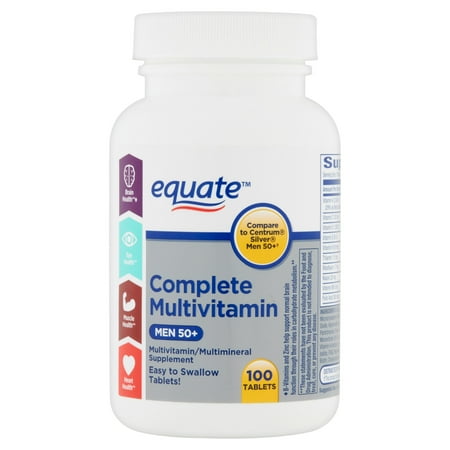 equate complète multivitamines Hommes 50+ multivitamines / Supplément Multiminéraux, 100 count