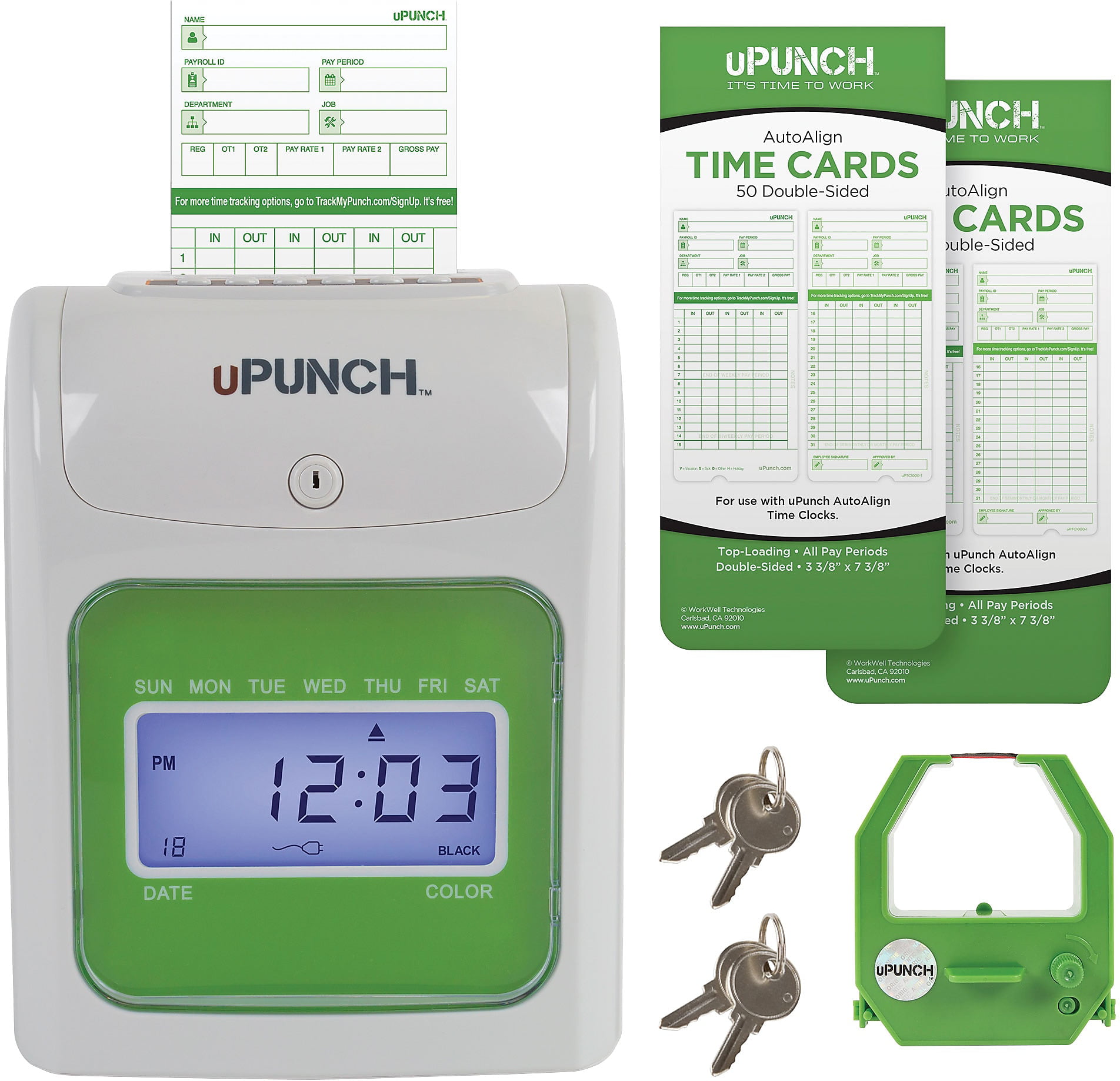 Upunch Electronic Auto Align Punch Card Time Clock Hn5200