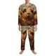 thumbnail image 3 of Balery Rose Cute Guinea Pig Pijama para Hombre de Dos Piezas con Manga Larga, Conjunto de Dormir y Descanso Suave con Bolsillos-Medium, 3 of 7
