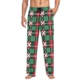 thumbnail image 5 of Checkered Christmas Snowflake Men's Pajama Pants Cotton Long Sleepwear Lounge Pants L, 5 of 7
