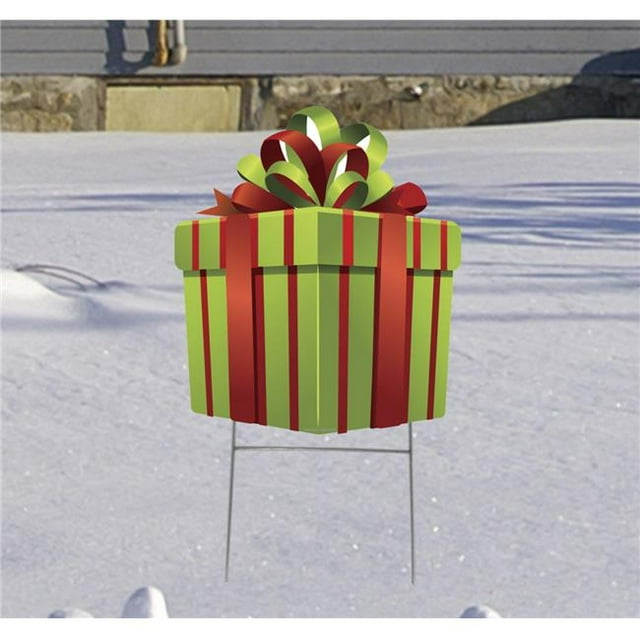 Advanced Graphics 3540 20 x 17 in. Present Yard Sign Cardboard Cutout, Red & Green