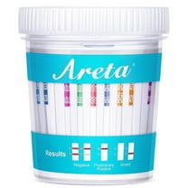 Areta 14-Panel Instant Urine Drug Test Cups, 5 Pack, 90mL with Temperature Strip and Gloves