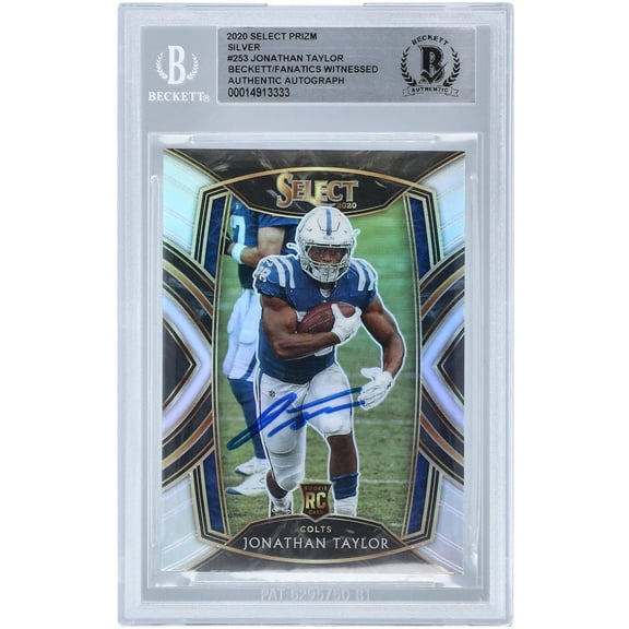Jonathan Taylor Indianapolis Colts Autographed 2020 Panini Select Club Level Silver Prizm #253 Beckett Fanatics Witnessed Authenticated Rookie Card - Fanatics Authentic Certified