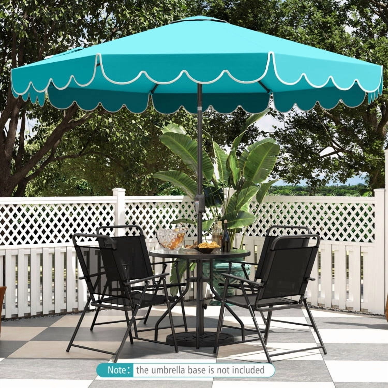 GVN Outdoor Patio Umbrella,Patio Umbrella,10 Feet Patio Umbrella Outdoor Market Umbrella with Crank Tilt Adjustment-Turquoise