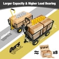 thumbnail image 5 of Elleree 880LB Capacity Steel Garden Carts Heavy Duty,Outdoor Utility Push Yard Wagon Wheel Barrow with Removable Sides and Liner, 5 of 13
