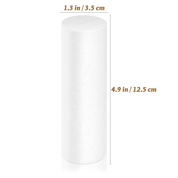 WEAVILUX 6-Pack White Polystyrene Cylinder Blocks for Crafts and Foam Decoration Accessories for Art Projects