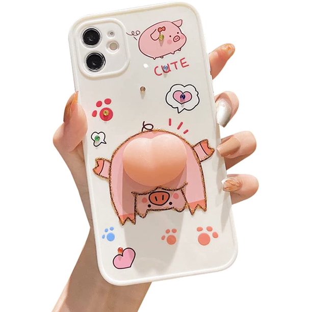 Men Women Creative Funny Cartoon Bending 3D Squeezable Pink Peach