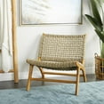 thumbnail image 2 of DecMode Seagrass Handmade Woven Lounge Chair with Teak Wood Frame, Beige, 2 of 12