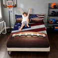 thumbnail image 3 of Manfei Cartoon Football Bed Sheets, US Flag Sport Full Size Sheets, Red White Blue 4pcs(1 Flat Sheet, 1 Fitted Sheet and 2 Pillowcases), 3 of 6