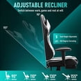 thumbnail image 6 of JONPONY Big and Tall 500LBS Gaming Chair with Footrest and Lumbar Support, High Back Ergonomic Recliner,Height Adjustable Leather Computer Desk Chair for Home Office, White, 6 of 8