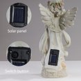 thumbnail image 2 of Escultura de ángel rezando con luz solar, estatua de hada de las flores de resina luminosa, decoración (A), 2 of 6