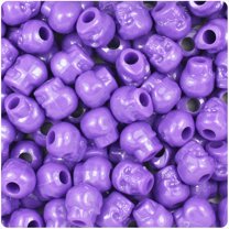 BeadTin Dark Lilac Opaque 11mm Skull Pony Beads (150pcs)