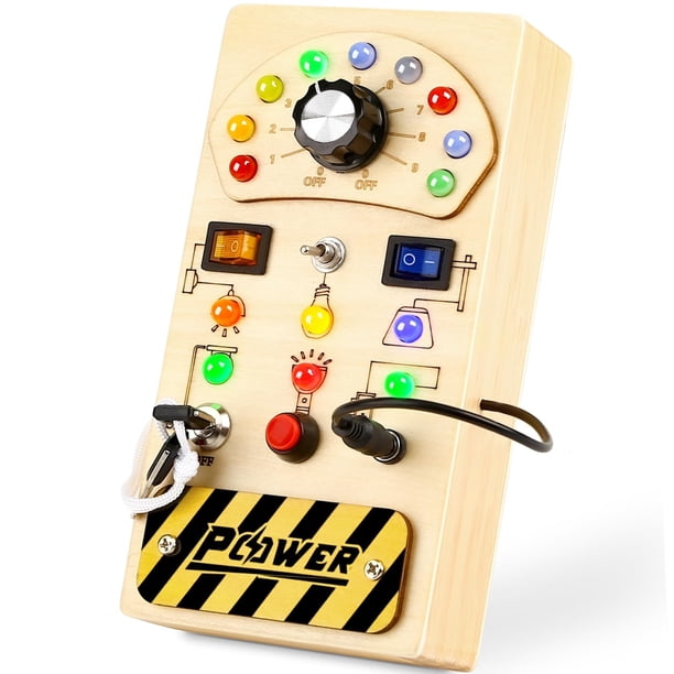 Tablero de Actividades Joyreal Montessori para Niños Pequeños con Interruptor de Luz LED