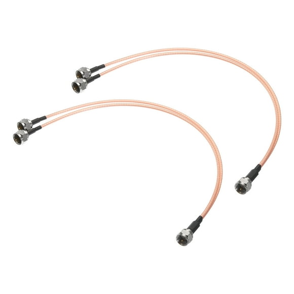 Unique Bargains RG6 Splitter Coax Cable 3 Way F Male to 2 F Male Adapter 11.8inch 75 Ohm Antenna, TV, RG316 Coaxial Cable 2pcs