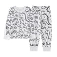 thumbnail image 5 of WOYY Kids DIY Hand Painted Pajamas Cute Dinosaur Long Sleeve Top Sleep Pants, Sizes 2-10, 5 of 8