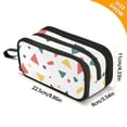 thumbnail image 4 of FORMRS Pencil Case with 3 Compartments Zipper Pouch, Elementary School Level and up, Retro Shapes, 4 of 8