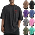 thumbnail image 1 of RKSTN Men's Cotton Valentine Short Sleeve Shirts Oversized Crewneck Valentine's Day Print T-Shirts Top Mens Plus Size Round Neck Loose Fits Comfy Soft Sports Washed Tee Shirt Summer Casual T Shirt, 1 of 6