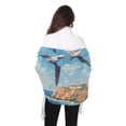 thumbnail image 5 of Painting Birds Sea Towers Winter Scarf for Women Fashion Warm Long Soft Blanket Scarves Gifts, 5 of 10