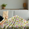 thumbnail image 3 of Vegan Soft Flannel Fleece Throw Blanket, Pastel Colored Graphic Pattern of Apples and Pears Nutrition Vitamins Healthcare, Cozy Plush for Indoor and Outdoor Use, 70" x 90", Multicolor, by Ambesonne, 3 of 5