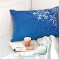 thumbnail image 4 of KLL Blue Christmas With Snowflakes Pillow Covers Envelope Closure,Super Soft and Cozy Fuzzy Fleece Pillow Case Cover 16"x24", 4 of 5