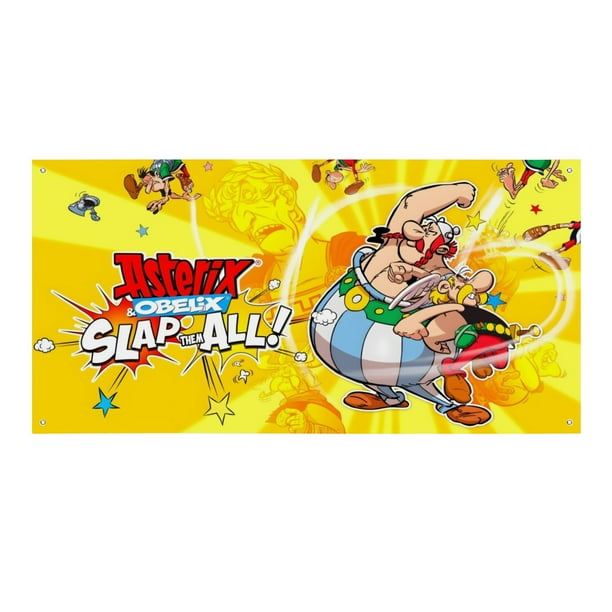 Astérix y Obélix: La Gran Pelea Fondo Temático Pancarta Suministros de Decoración para Fiesta de Cumpleaños, Decoración de Fondo de Fiesta Personalizado,150x90cm