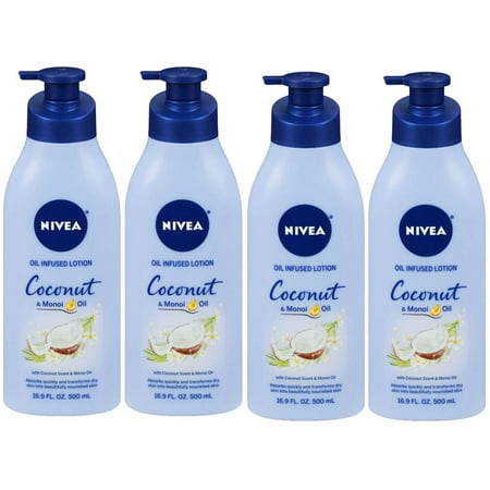Pack of (4) Nivea Lotion Coconut And Monoi Oil Infused 16.9 Ounce (500ml)