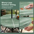 thumbnail image 5 of Round Outdoor Tablecloth with Umbrella Hole and Zipper, Sage Green Tablecloth with Elastic Waterproof, Vintage Modern Abstract Art Ombre Patio Table Covers for 31" - 35" Picnic Pool Tables, 5 of 9