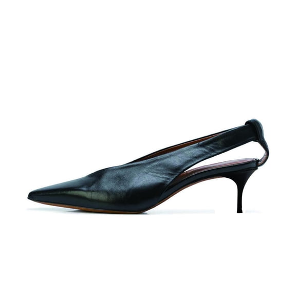 YDN Women Stylish Low Kitten Heeled Slip On Pumps Closed Pointed Toe V Cut Slingback Shoes Working Daily Wear Size 7 Dark Green