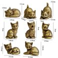 thumbnail image 5 of OIUR Brass Cat Figurine Small Cat Statue Incense Stick Holder Desktop Retro Mini Feline Ornament for Home Office Tea Table Car, 5 of 7