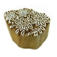 thumbnail image 1 of Timbres Décoratifs en Bois Tampon Floral Bloc d'Impression Textile, 1 of 3