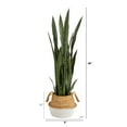thumbnail image 2 of Nearly Natural 46" Sansevieria Artificial Plant in Woven Planter, Green, 2 of 4