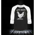 thumbnail image 2 of Shop4Ever Men's Guess What? Chicken Butt Raglan Baseball Shirt X-Large Black/White, 2 of 4