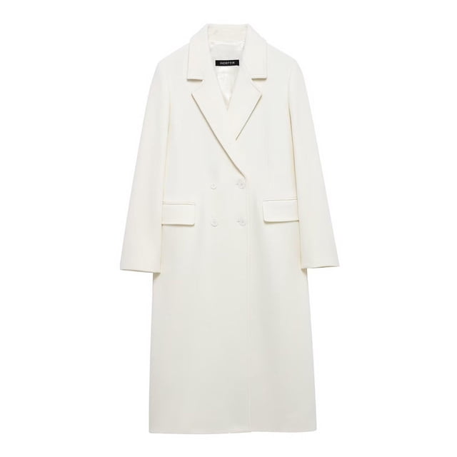 Lovzfmll Women's Wool Overcoat, Fashion Pocket Button Mid Long Style Beige, L