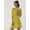 Yellow, variant on DressBerry Women’s Solid Georgette Boat Neck Long Balloon Sleeves Light Weighted Knee Length Tiered Hem Smocked Waist Casual Summerwear Beachwear Partywear All Purpose One Piece Dress