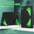 thumbnail image 6 of Kids Case for Samsung Galaxy Tab A8 10.5 inch (2022) SM-X200/X205/X207 with Pencil Holder, Lightweight Shockproof Stand Anti-Slip Rugged Silicone PC Case Cover for Boys Girls, Black+Green, 6 of 8