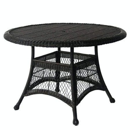 table wicker dining round outdoor patio resin jeco resistant weather season furniture