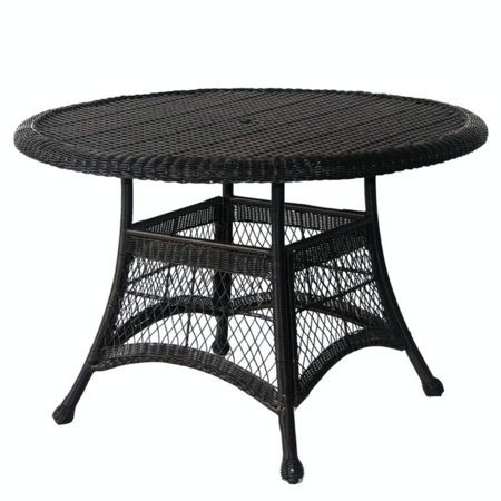 table wicker dining round outdoor patio resin jeco resistant weather season furniture
