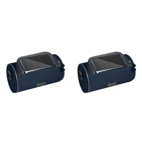 2X Bike Front Frame Bag Waterproof Bike Phone Holder Bicycle Storage Bag with 6 Inch Transparent Pouch B