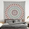 thumbnail image 2 of Bless International Indian hippie Bohemian Psychedelic Golden Blue Peacock Mandala Wall hanging Bedding Tapestry (Floral Gold, King (88x104Inches)(225x265Cms)), 2 of 4
