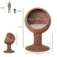 thumbnail image 5 of 27" Rattan Wicker Elevated Pet Bed Cat Cave Condo Hooded Cushion House, 5 of 7
