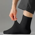 thumbnail image 3 of Xfvqtps Men Dress Socks Mid Tube Solid Color Soft Comfortable Breathable Socks Black, 3 of 4