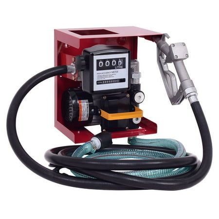 Costway 110V Electric Diesel Oil Fuel Transfer Pump w/ Meter +13' Hose & Nozzle (Best Electric Fuel Pump)