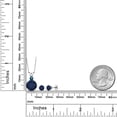 thumbnail image 2 of Gem Stone King 6.30 Cttw Blue Sapphire and Blue Diamond Pendant and Earrings Jewelry Set for Women in 925 Sterling Silver | Sapphire 10MM and 5MM | Diamond 3.5MM | With 18 inch Chain, 2 of 3