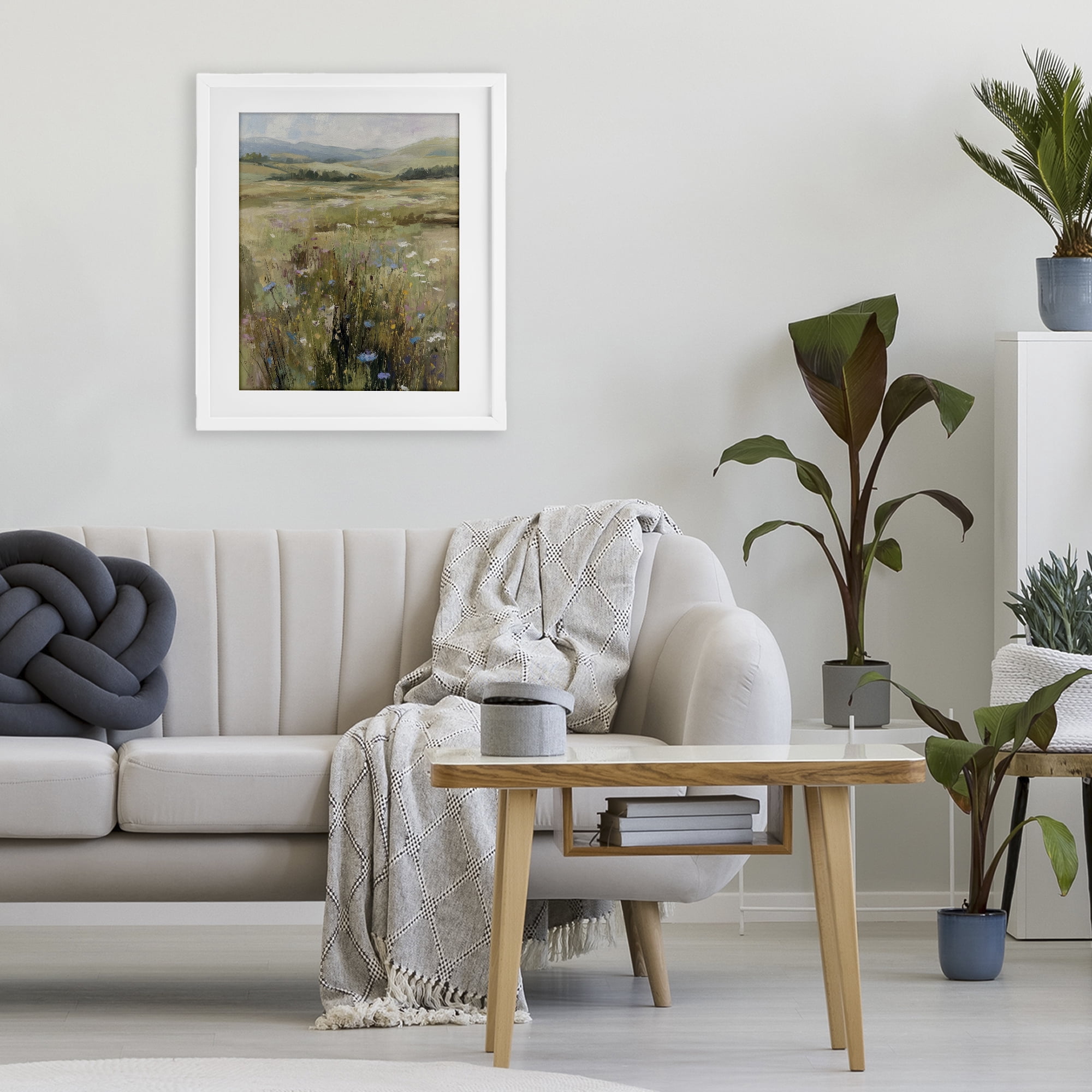 Stupell Industries Breezy Pastures Impression White Framed Print Under Glass, design by Svetlana Aleynikova