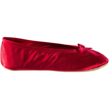 Essentials by Isotoner Women's Satin Ballerina Slipper - Walmart.com