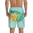 thumbnail image 3 of Naloa USA Tourist Map Men's Short Pajama Pants, Lounge Comfort Shorts with Elasticized Waistband and Side Pockets - Small, 3 of 9